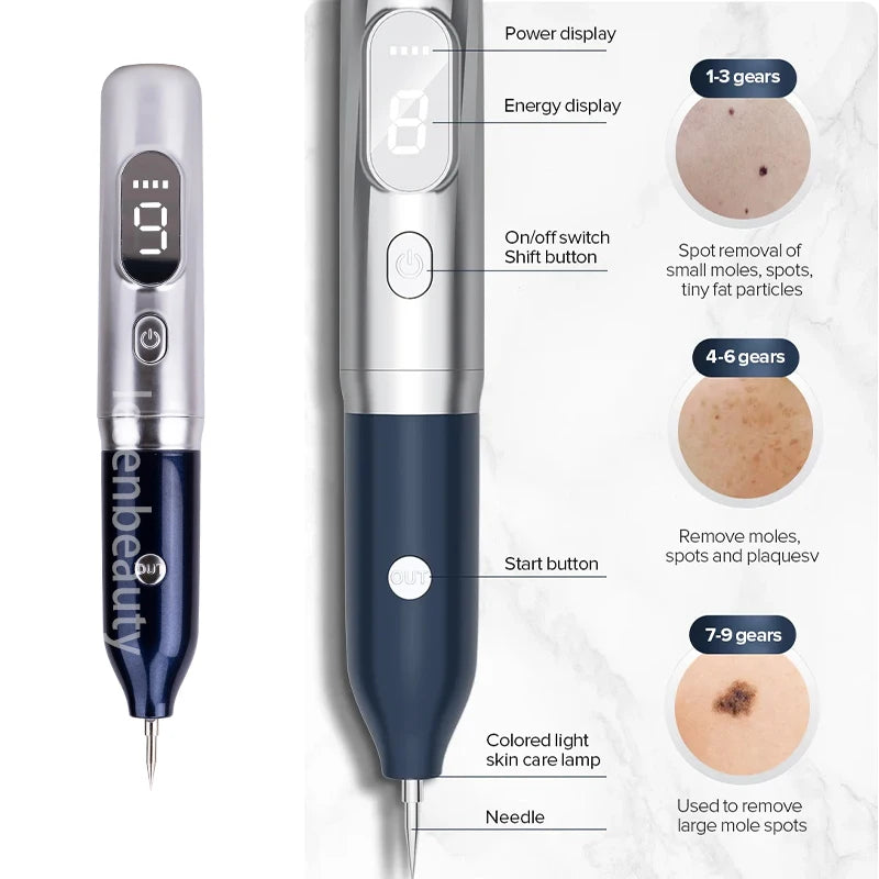 Pluma de Plasma láser para lunares, manchas oscuras, pecas, Nevus, verrugas, etiqueta de piel, espinillas, eliminación de tatuajes, cuidado de la piel, máquina de belleza, papiloma
